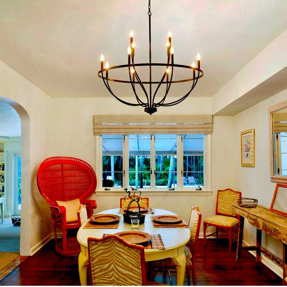 New 12-Light 40”  Farmhouse Style Chandelier